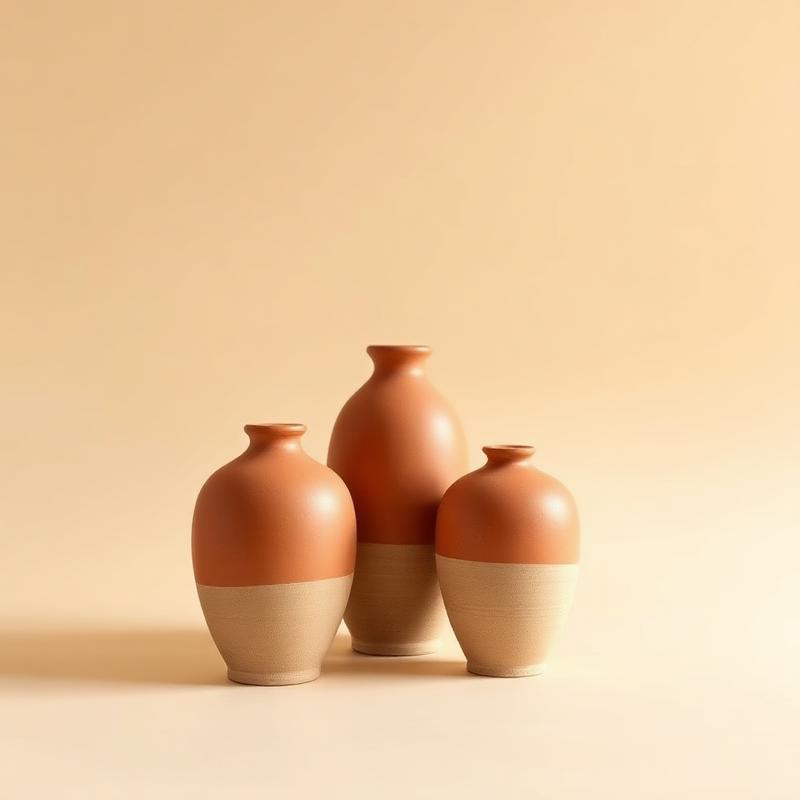 Trio de Vasos Terracota
